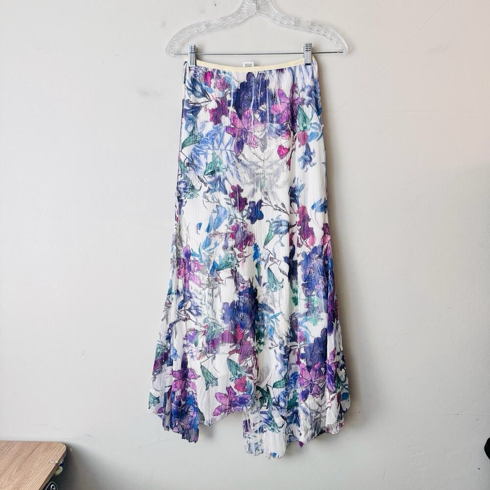 Komarov pleated floral print maxi skirt Purple Size M